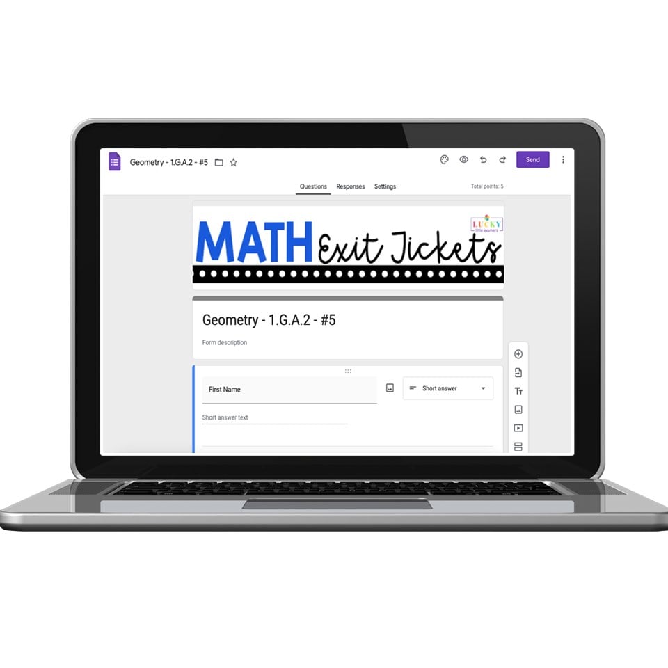 Digital 1st Grade Exit Tickets - Geometry - 1.G A.2 - Version 5 - Lucky ...