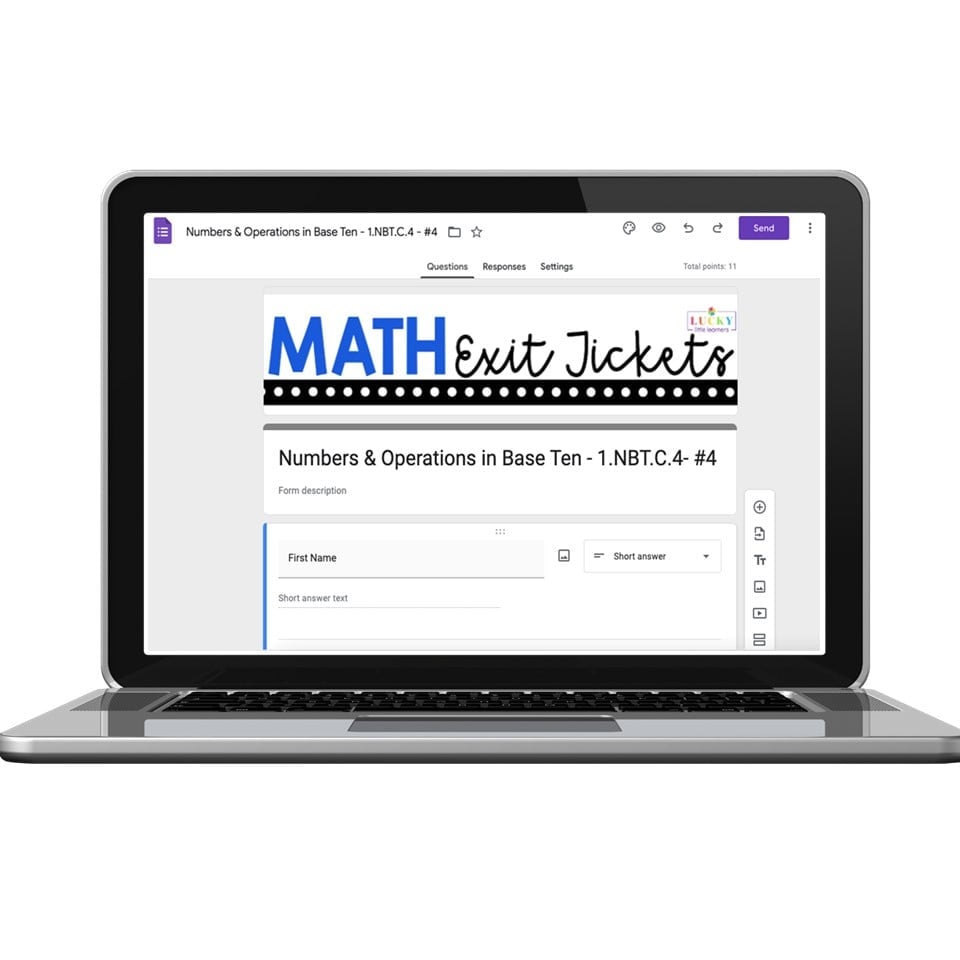 Digital 1st Grade Exit Tickets - Numbers and Operations in Base Ten - 1 ...