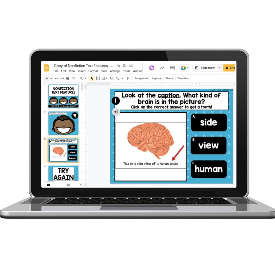Digital Toothy - Reading Comprehension - 1st Grade - Nonfiction Text ...