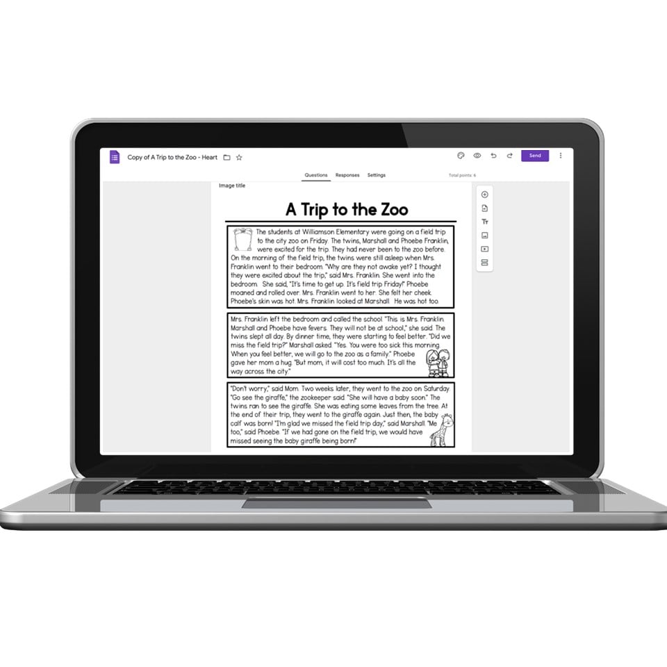 Digital 2nd Grade Reading Passages - Text Evidence - A Trip to the Zoo ...