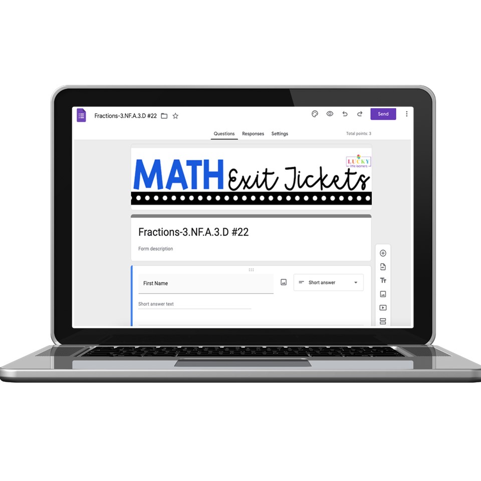 Digital 3rd Grade Exit Tickets - Fractions - 3.NF A.3.D - Version 2 ...