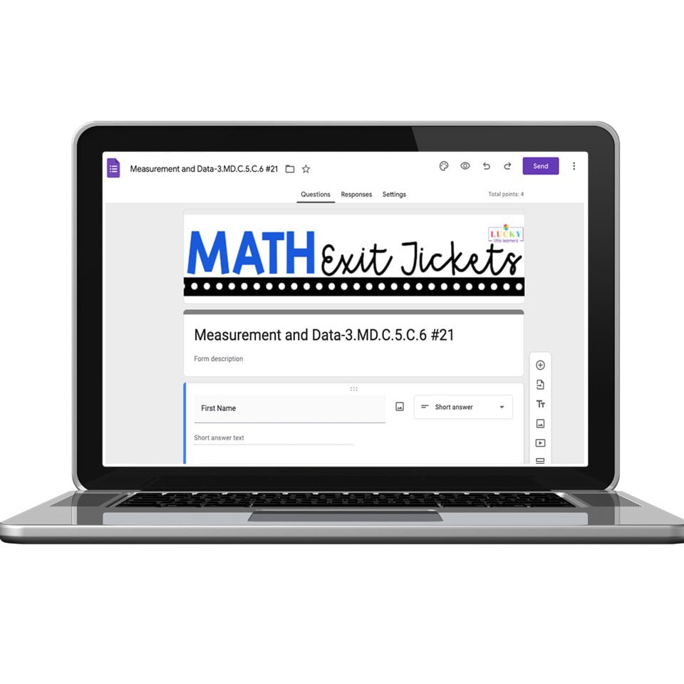 Digital 3rd Grade Exit Tickets - Measurement and Data - 3.MD C.5 C.6 ...