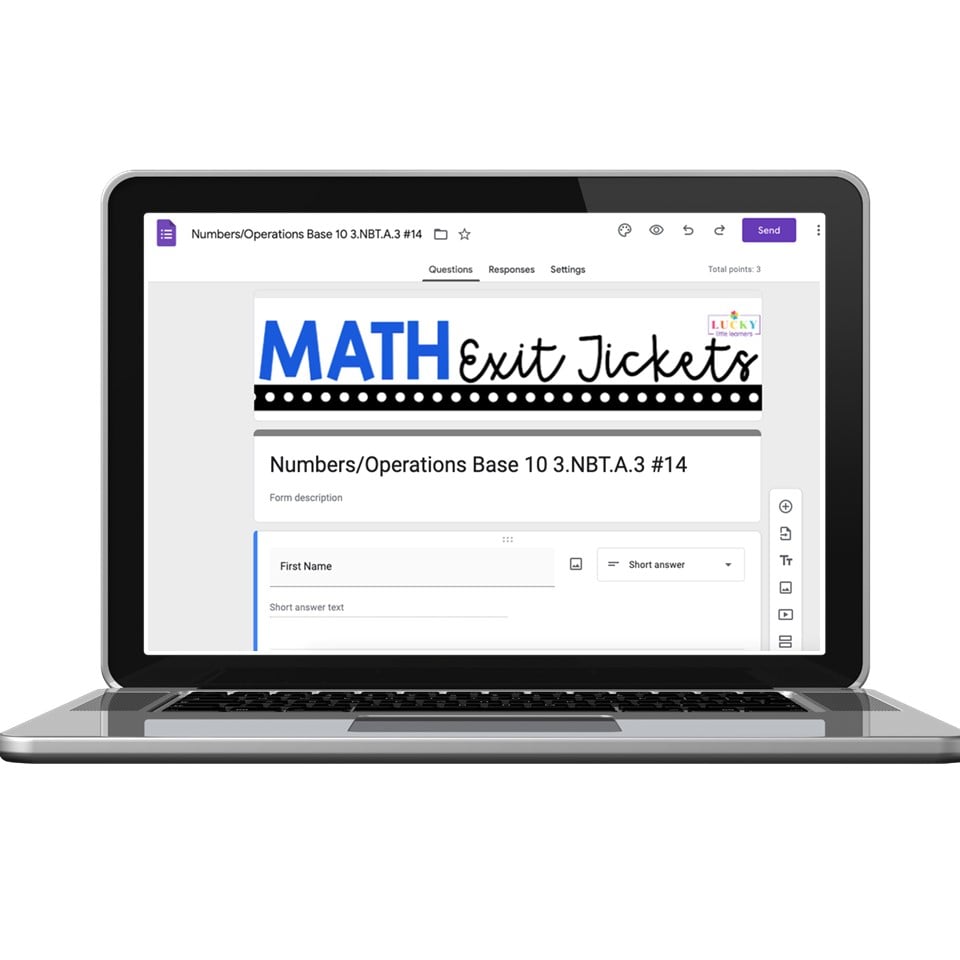 Digital 3rd Grade Exit Tickets - Numbers and Operations in Base Ten - 3 ...