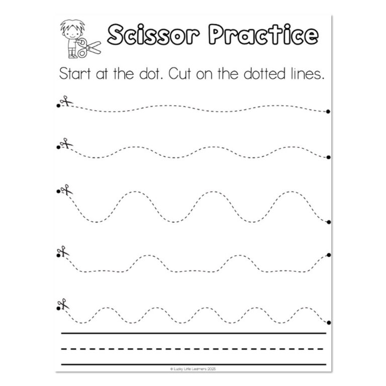 Kindergarten Back to School Pack - Procedures -Scissor Practice - Lucky ...