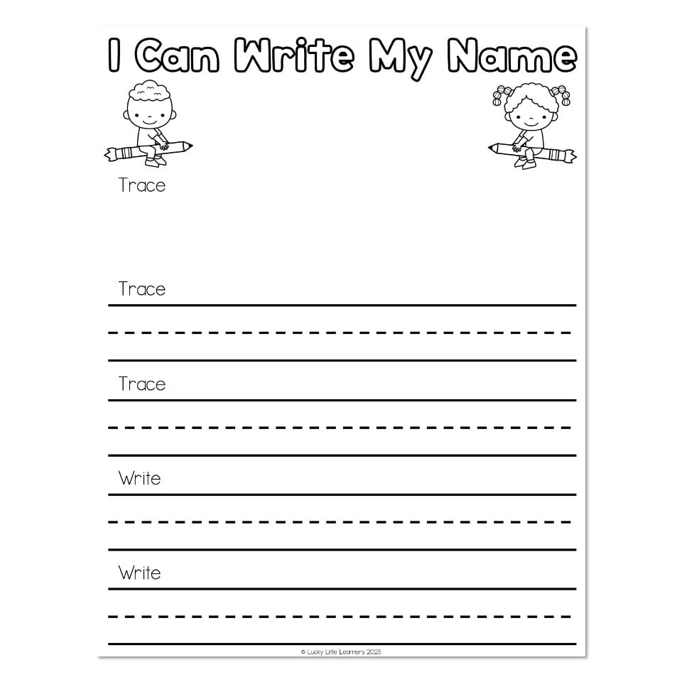 Kindergarten Back to School Pack - Writing - I Can Write My Name ...