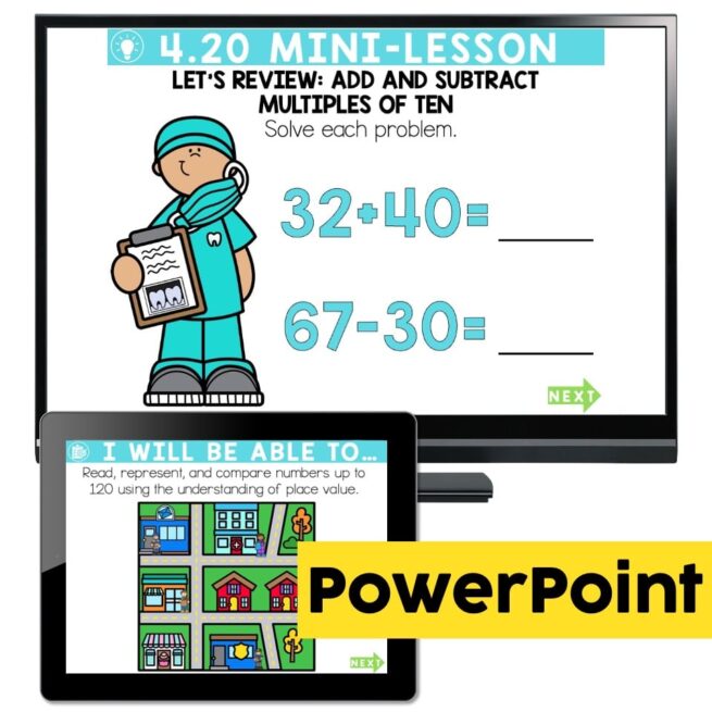 Lucky to Learn Math - 1st Grade - Lesson 4.20 - Place Value Review ...