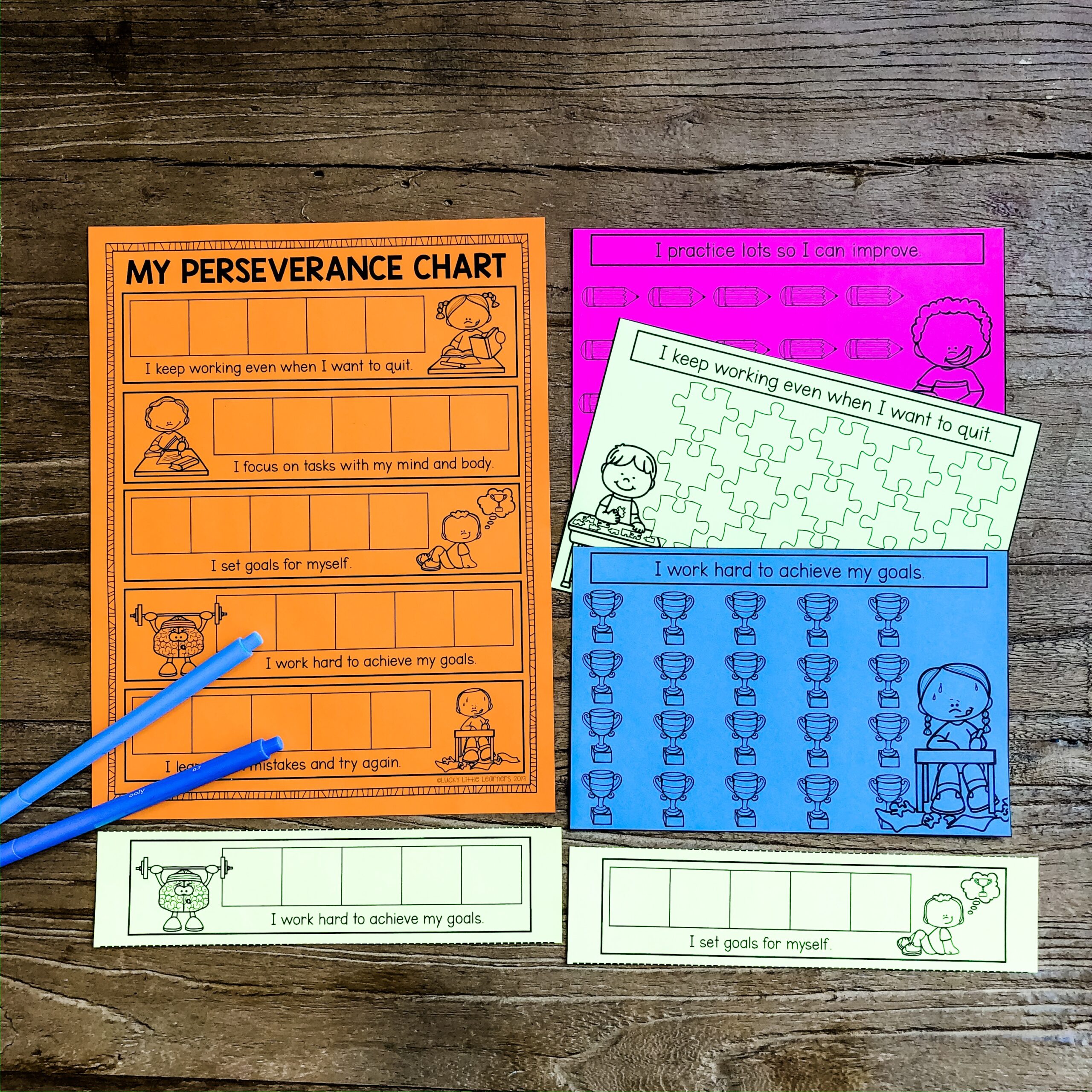 Achieve social-emotional learning goals with this perseverance chart for 1st and 2nd grade, featuring colorful, engaging designs to motivate students in their growth and resilience.