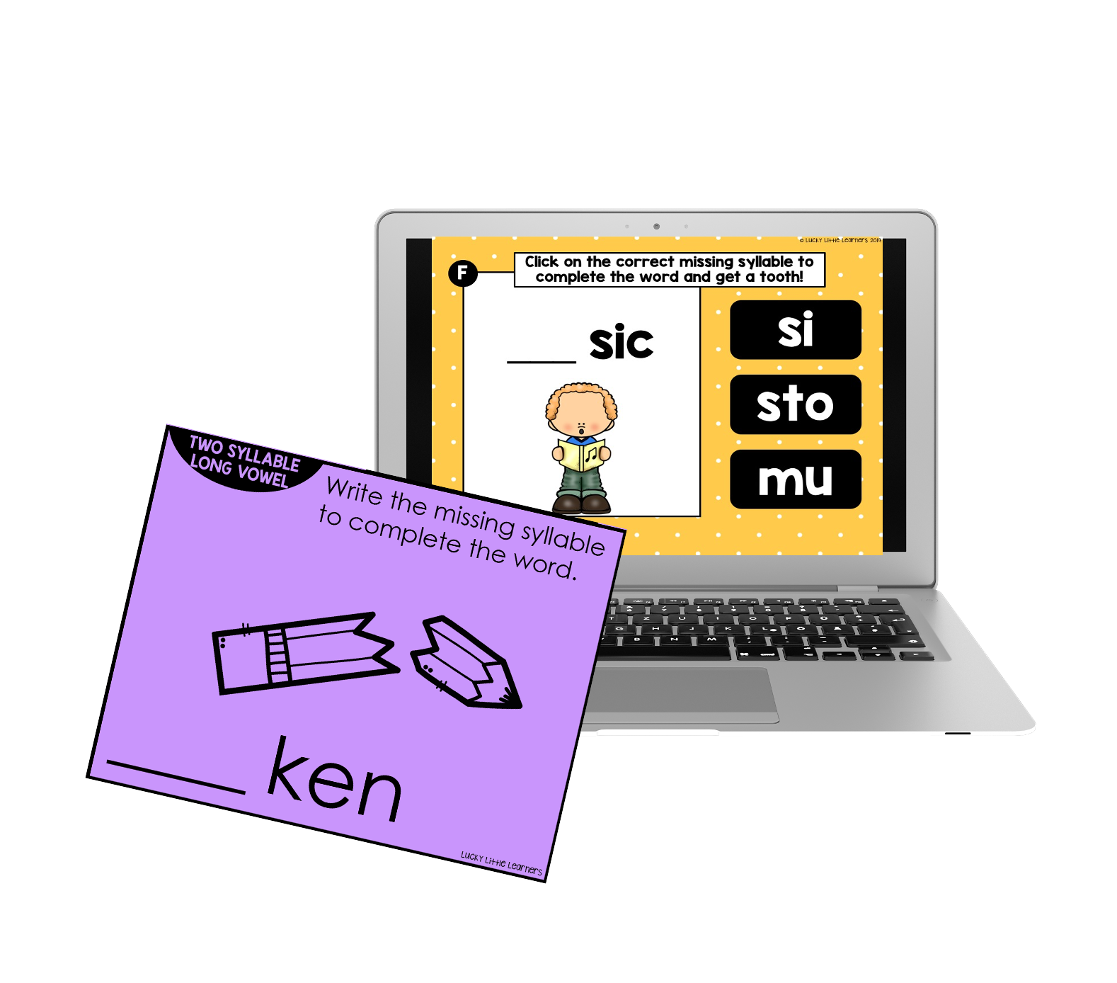 Enhance multisyllabic word learning with Toothy® Pack printable and digital games, featuring engaging activities for students to practice syllable segmentation and improve reading skills.