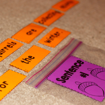Create, practice, and improve seasonal sentence scrambles with this engaging educational activity from Lucky Little Learners, perfect for classroom or homeschool learning.