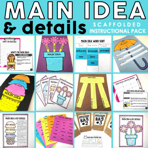 Make learning about main ideas and details fun with this scaffolded instructional pack, including activities, key details, and visual aids for effective comprehension and teaching strategies.