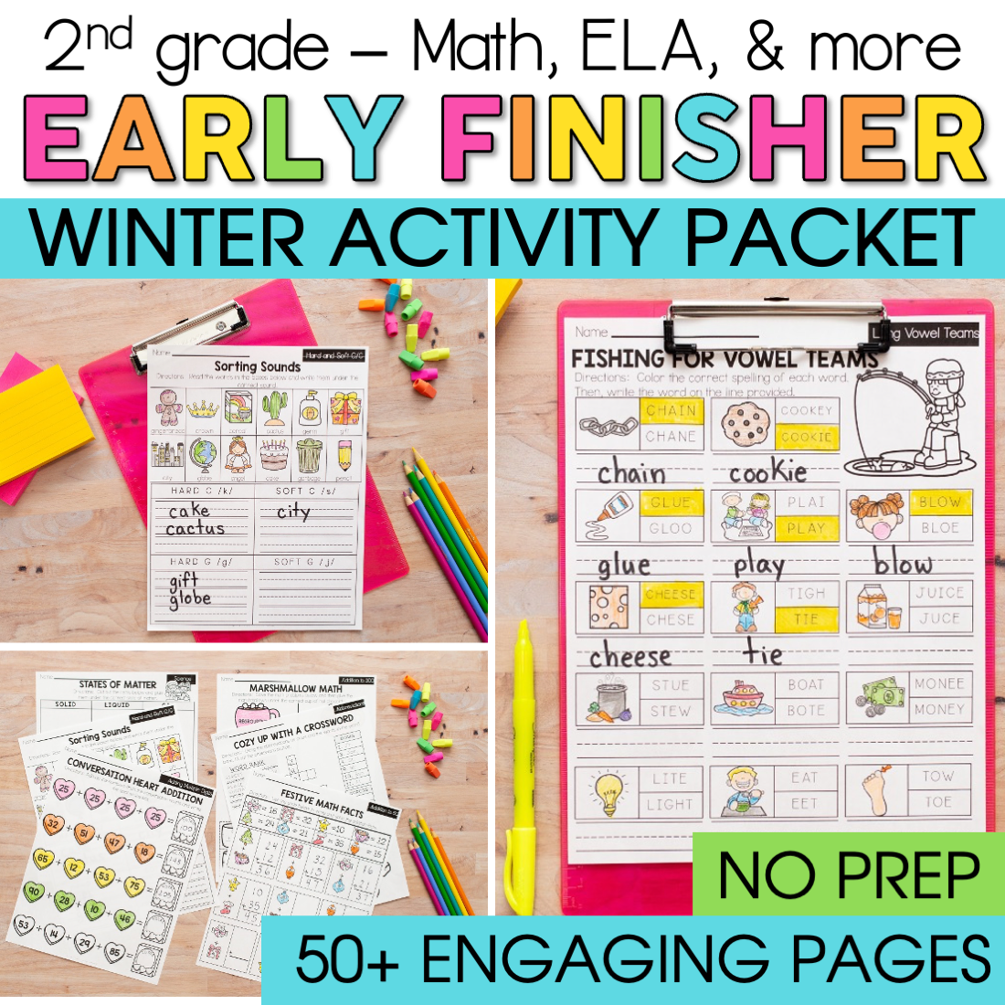 Enhance 2nd grade winter learning with this engaging early finishers packet featuring math, ELA, and more activities designed for quick learners and classroom fun.
