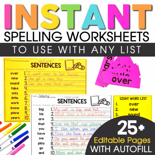 Engaging sight word worksheets with autofill feature for instant practice, perfect for early learners to improve reading skills, spelling, and recognition of common sight words in a fun, interactive.