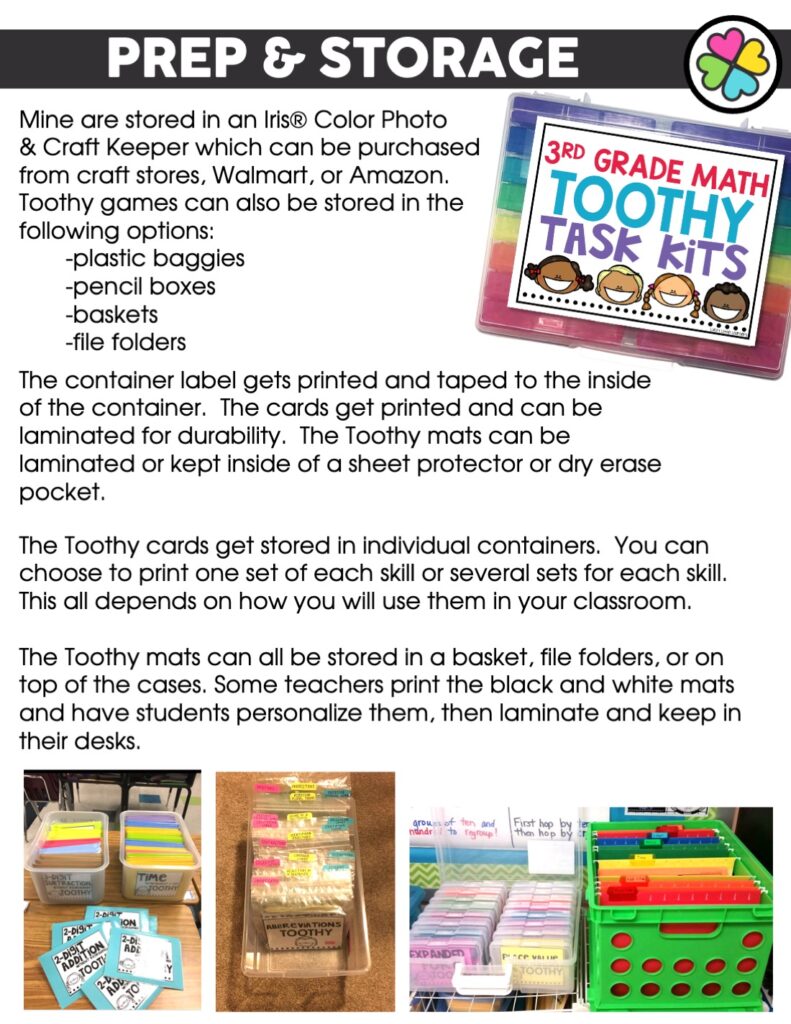 3rd Grade Math Toothy® Task Cards Bundle - Lucky Little Learners