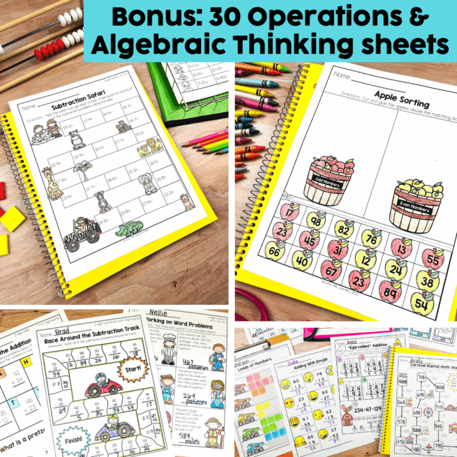 2nd Grade Math Worksheets Bundle | Printable & Digital - Lucky Little ...