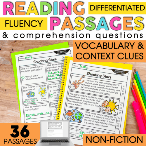 Engaging 2nd grade reading comprehension passages focused on vocabulary and context clues, perfect for differentiated instruction and improving fluency in young learners.