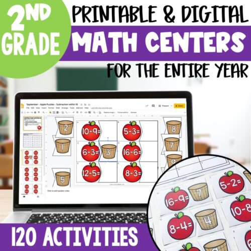 2nd Grade Math Centers Bundle - Lucky Little Learners