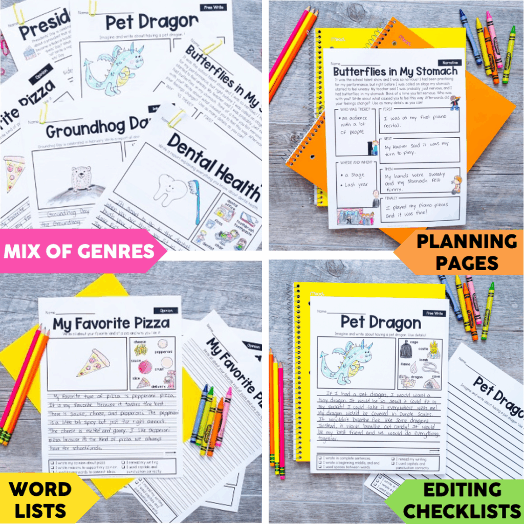 1st and 2nd Grade February Writing Prompts | Print and Digital - Lucky ...