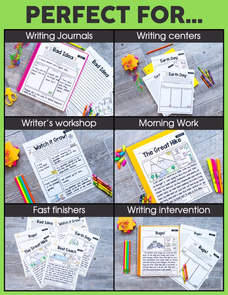 April Writing Pages for 1st and 2nd Grade - Lucky Little Learners