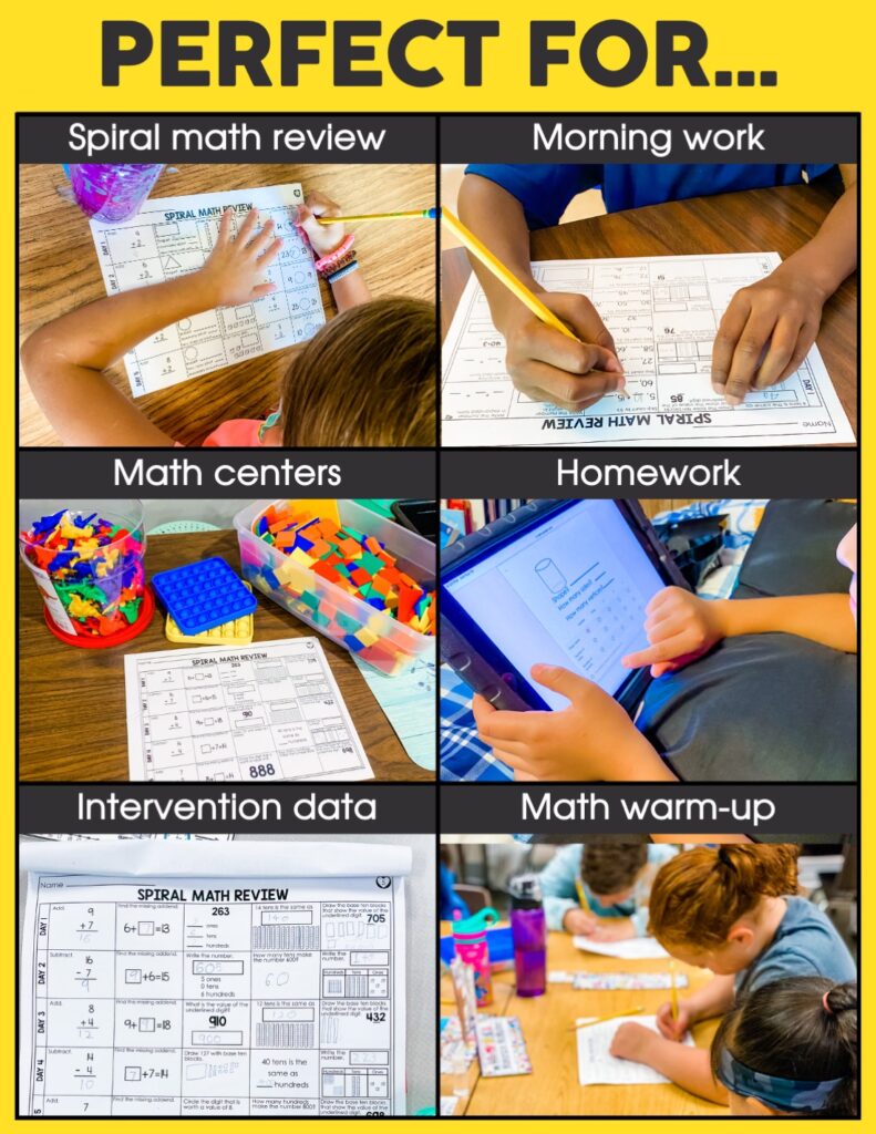 3rd Grade Spiral Math Review Bundle - Lucky Little Learners