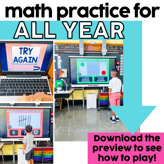 Kindergarten Digital Math Toothy Task Cards Bundle - Lucky Little Learners