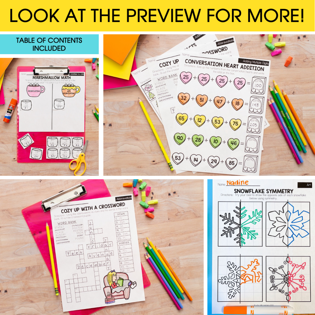 Engaging 2nd Grade Winter Early Finishers Packet with fun math and literacy activities, perfect for classroom use, featuring colorful worksheets, puzzles, and educational games for young learners.