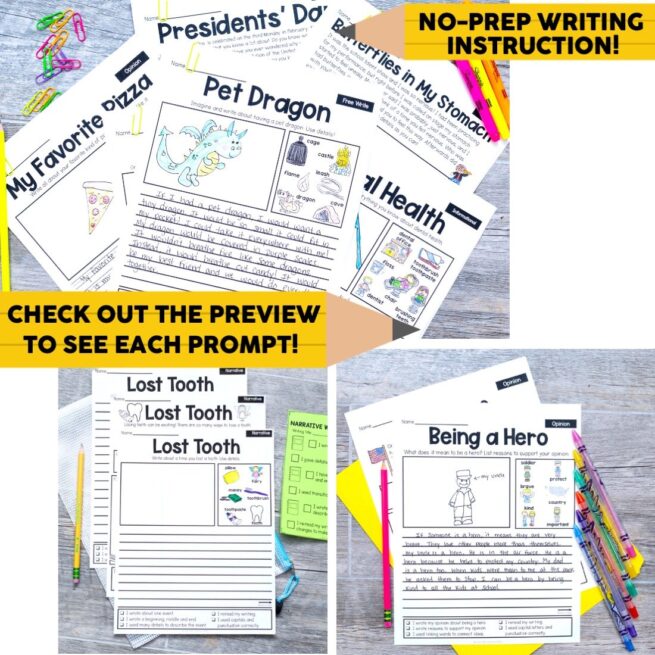 Writing Prompts Bundle - Lucky Little Learners
