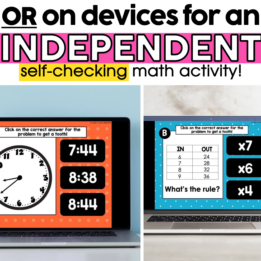 Enhance 3rd grade digital math skills with this self-checking, independent math activity from Lucky Little Learners, perfect for engaging students in fun, interactive learning on devices.