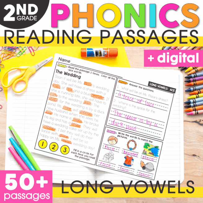 Long Vowels - 2nd Grade Decodable Reading Comprehension Passages ...