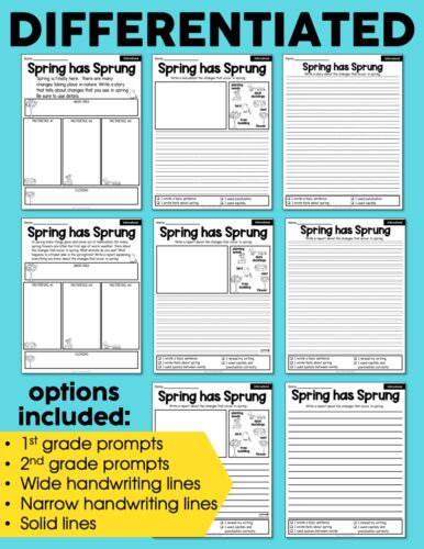 April Writing Pages for 1st and 2nd Grade - Lucky Little Learners