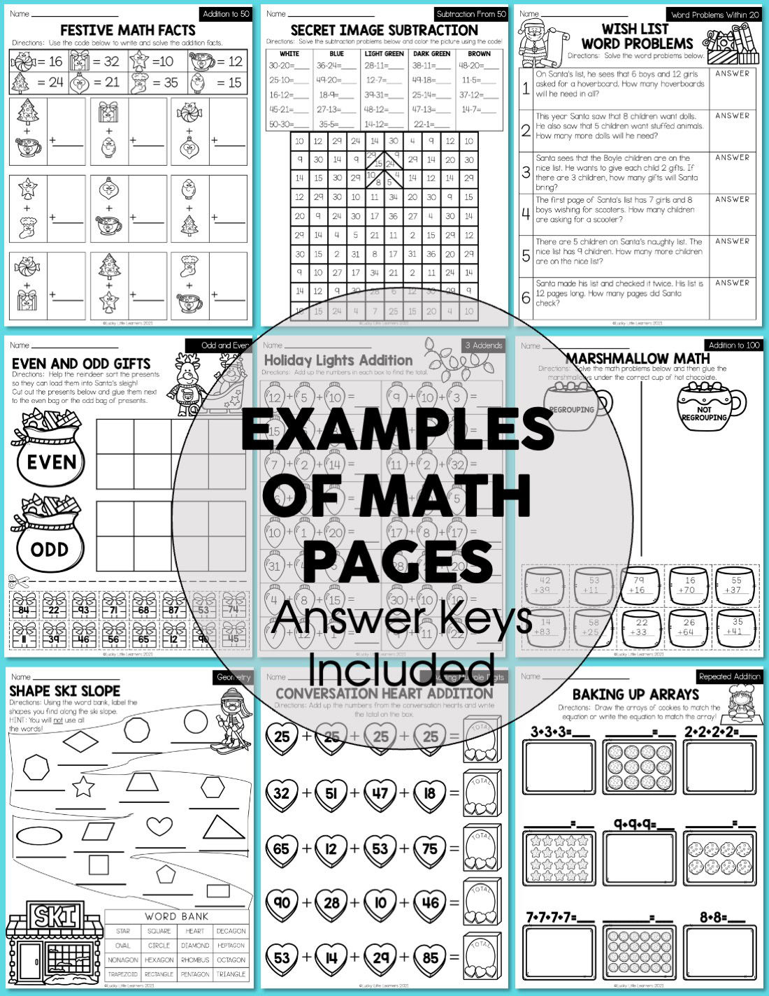 Engaging 2nd Grade Winter Early Finishers Math Packet with fun activities, subtraction puzzles, addition exercises, and math games designed to boost early learners' skills and confidence.
