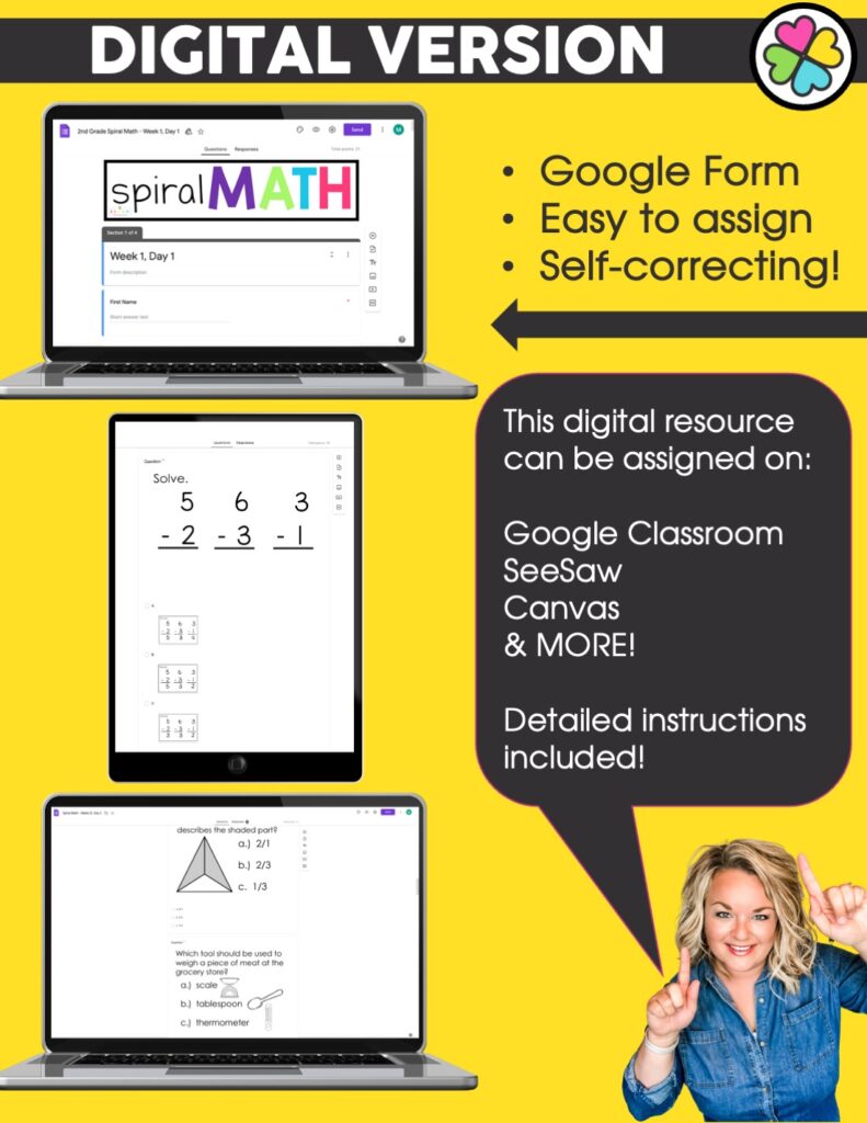 3rd Grade Spiral Math Review Bundle - Lucky Little Learners