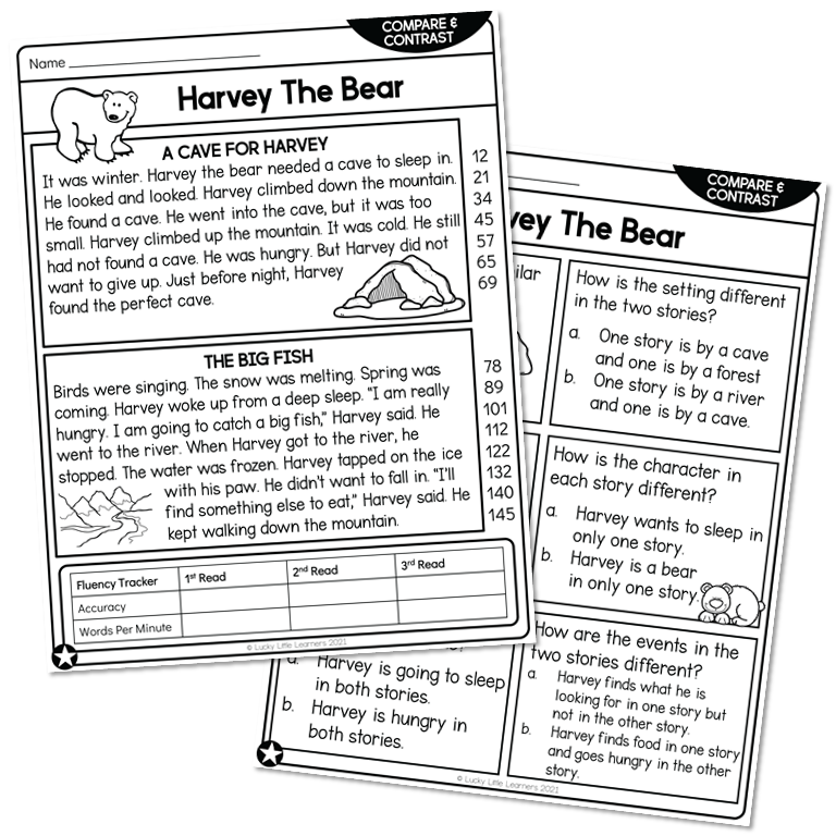 2nd Grade Reading Comprehension Worksheets Compare And Contrast