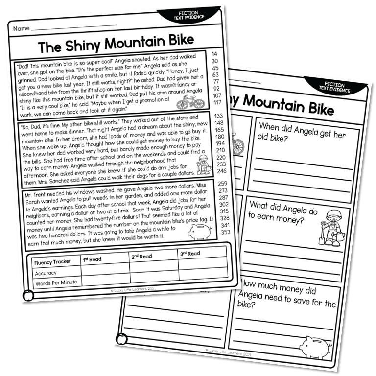 2nd Grade Fiction Text Evidence and 5 W's Reading Passage - The Shiny ...