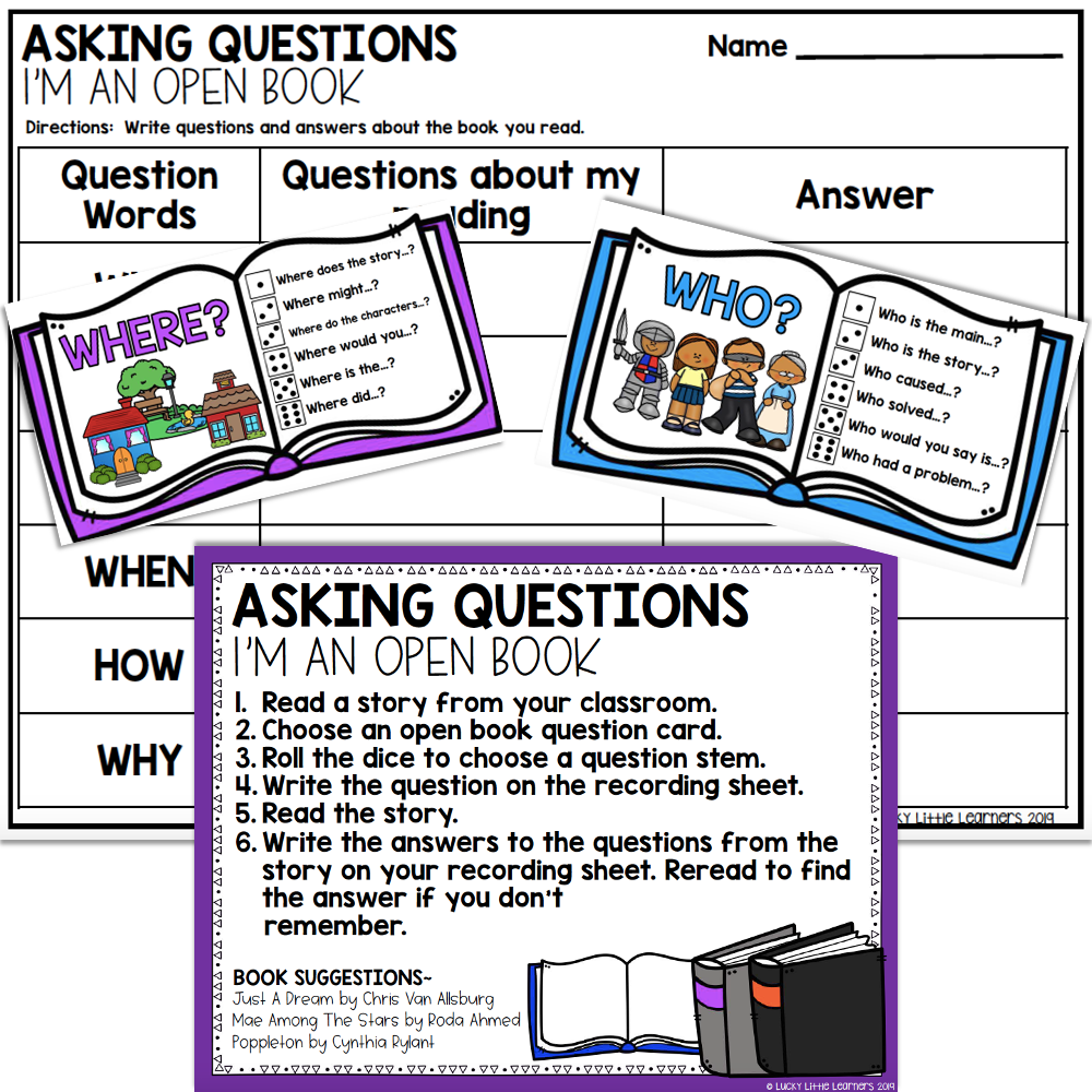 2nd Grade Reading Center - Answer Questions Fiction - Lucky Little Learners
