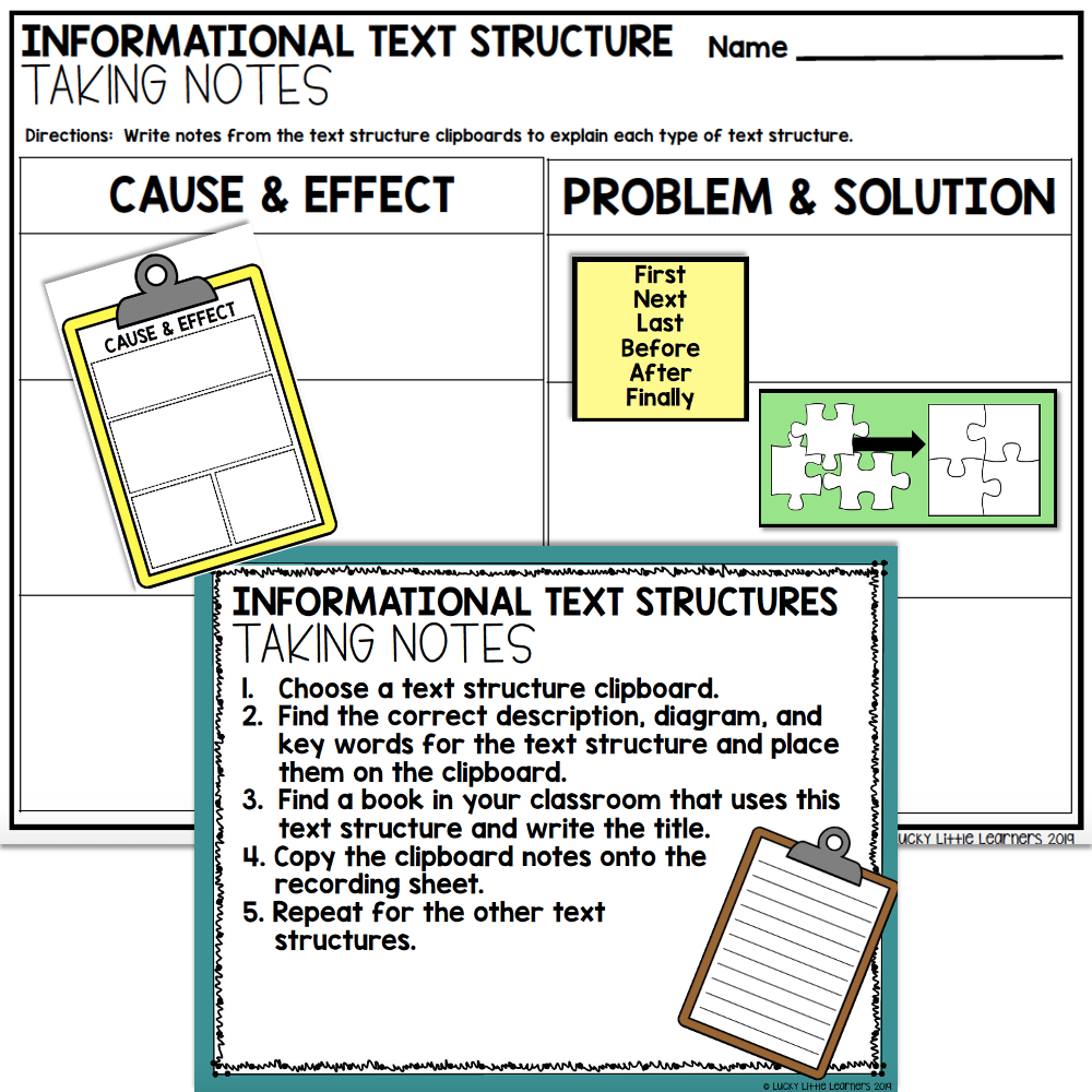 2nd Grade Reading Center - Nonfiction Text Structure - Lucky Little ...