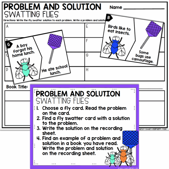 2nd Grade Reading Center - Problem and Solution - Lucky Little Learners