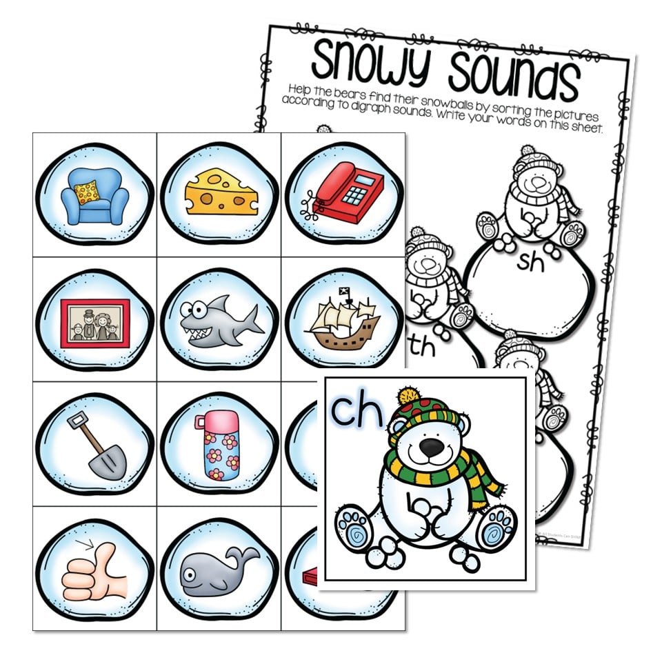 Arctic Animals - Literacy Centers - Digraphs - Snowy Sounds - Lucky ...