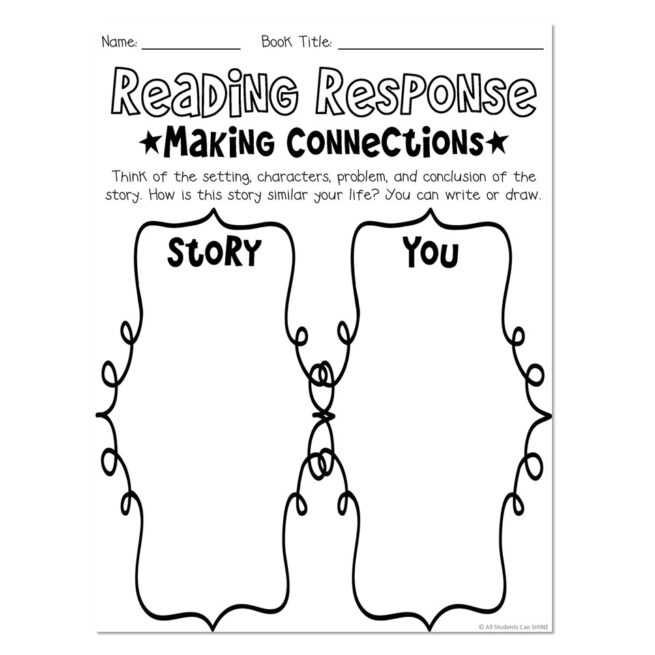 Bookworm Craftivity - Reading Response - Making Connections - Lucky ...
