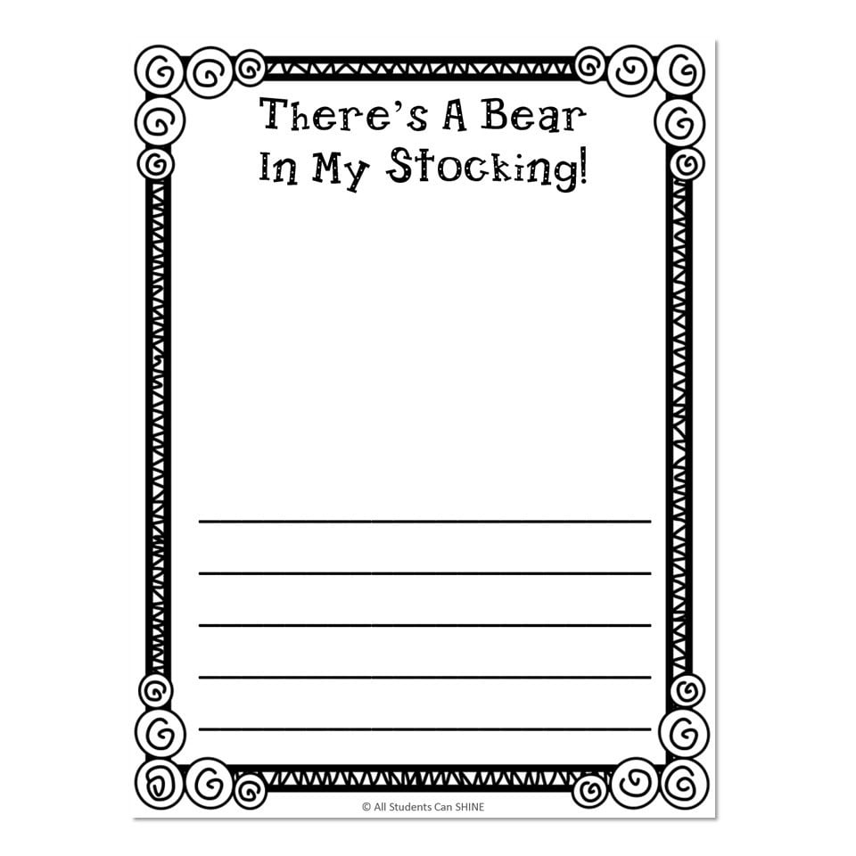 Christmas Stocking Craftivity - Writing Prompt - There's a Bear in My ...