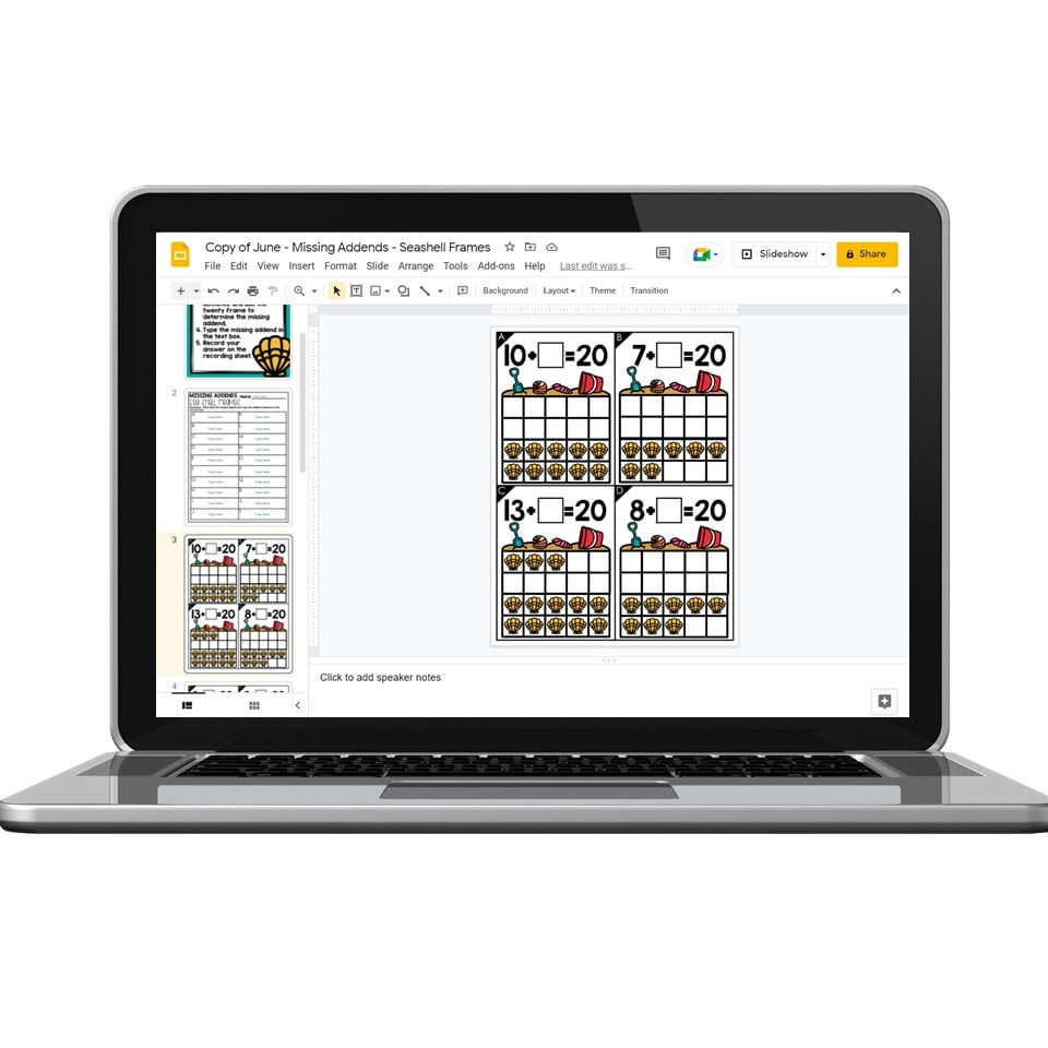 Digital - 2nd Grade June Math Center - Missing Addends - Lucky Little ...