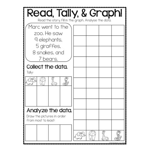 Graphing and Data Activities - Read Tally and Graph - Lucky Little Learners