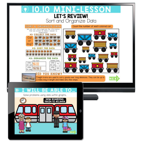 Lucky to Learn Math - 1st Grade - Lesson 10.10 - Graphs and Data Review ...