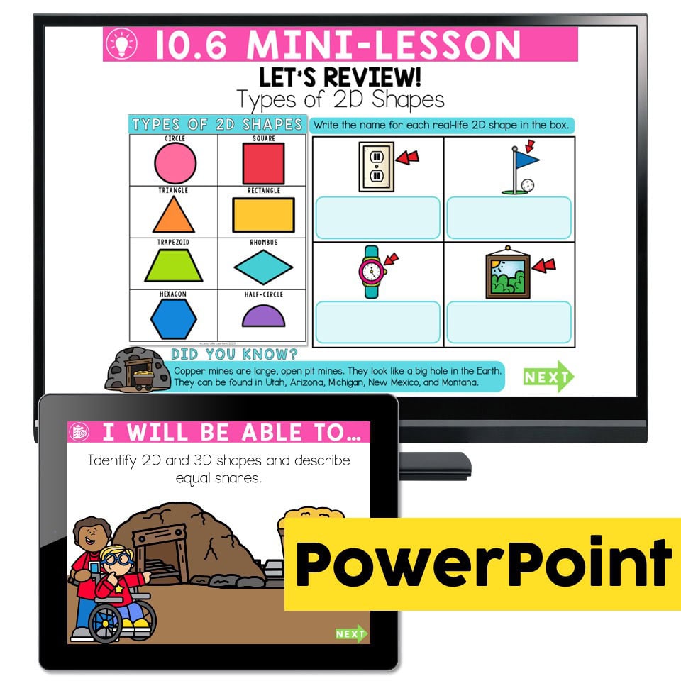 Lucky to Learn Math - 1st Grade - Lesson 10.6 - Geometry Review ...