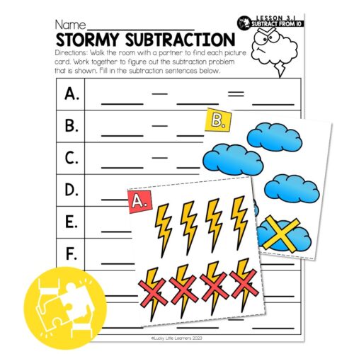 Lucky to Learn Math - 1st Grade - Lesson 3.1 - Subtraction From 10 ...