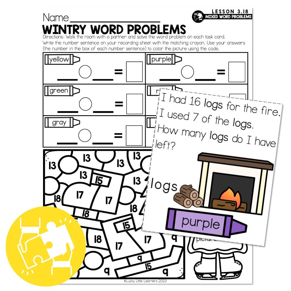 Lucky to Learn Math - 1st Grade - Lesson 3.18 - Mixed Word Problems ...