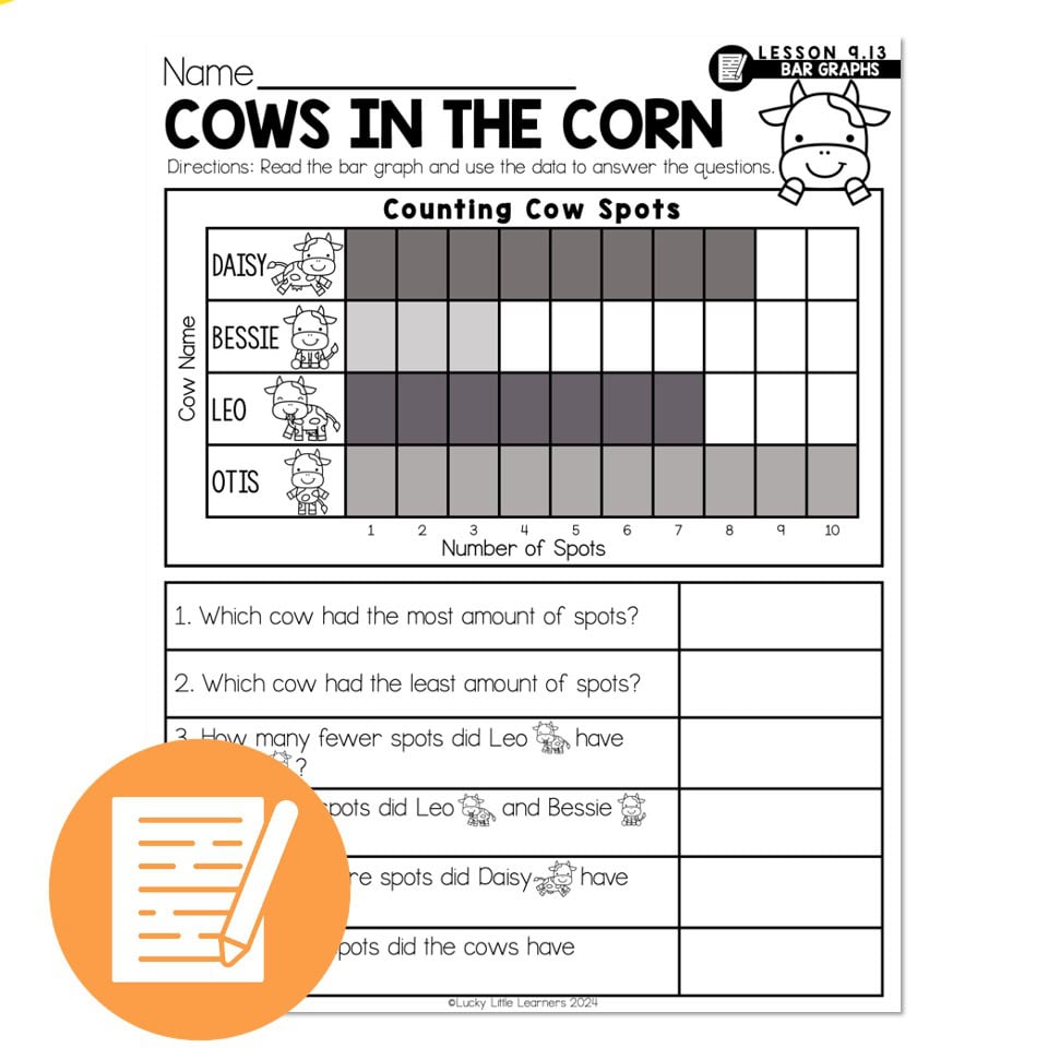 Lucky to Learn Math - 1st Grade - Lesson 9.13 - Bar Graphs ...