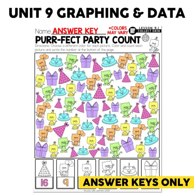 Lucky to Learn Math 1st Grade - Unit 9 Answer Keys - Lucky Little Learners