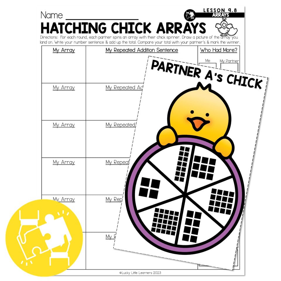 Lucky to Learn Math - Lesson 9.8 - Arrays - Collaboration - Hatching ...
