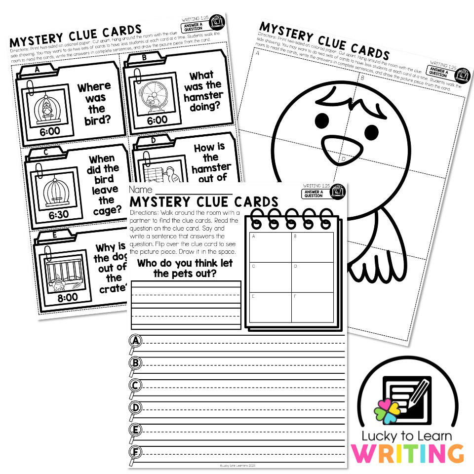 Lucky to Learn Writing 1st Grade - Unit 1 Writing Foundations - Writing ...