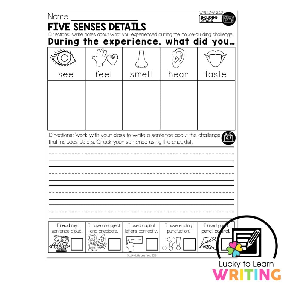 Lucky to Learn Writing - Unit 2 Narrative - Writing 2.10 - Including ...